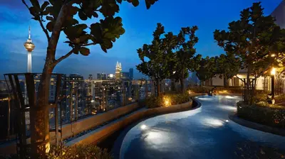 a view of a city skyline at night at S20- Bedroom Bukit Bintang Robertson with Netflix in Kuala Lumpur