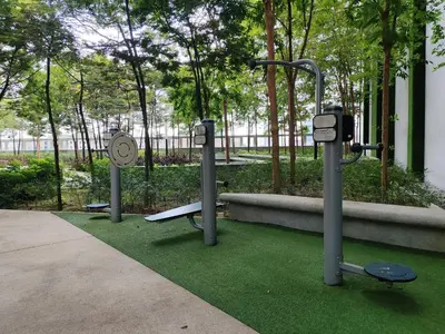 a group of three fitness equipment in a park at The Robertson S22 Jalan Alor Petaling Street Bukit Bintang KL 3R2B 8Pax in Kuala Lumpur