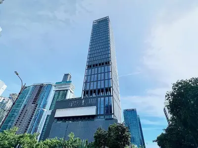 a tall skyscraper in the middle of a city at Tropicana The Residence Onebedroom suite by VVHOMESTAY in Kuala Lumpur
