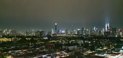 a view of a city skyline at night at The Elements @ Ampang in Kuala Lumpur