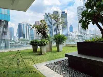 a view of a city skyline with tall buildings at Aletheia Studio at KLCC in Kuala Lumpur