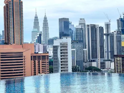 a view of the city from the rooftop of a building at Infini Suites@ D'Majestic Place Kuala Lumpur in Kuala Lumpur