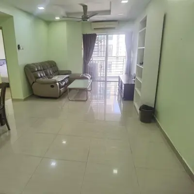 a living room with a couch and a table at Warisan cityview jalan cheras 56000KL in Kuala Lumpur