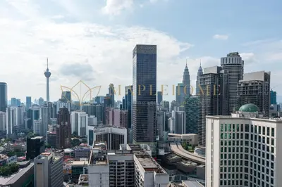 a view of a city skyline with tall buildings at Axon Premier Suites Kuala Lumpur in Kuala Lumpur