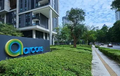 a sign in front of a building at Arcoris Mont Kiara 163 in Kuala Lumpur