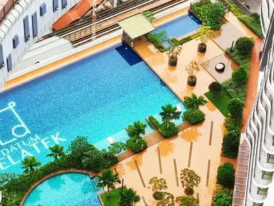 an overhead view of a swimming pool in a building at Datum Jelatek, Sky Ring in Kuala Lumpur