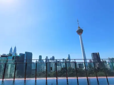 a view of the space needle from the roof of a building at The Roma at Dang Wangi Kuala Lumpur in Kuala Lumpur