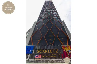 a view of the spire of a building at Scarletz Suites KLCC, Travelet in Kuala Lumpur