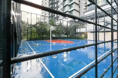 a basketball hoop on a court in a building at Lavile Premier Suite Cheras 5 - 6 pax 3R2B in Kuala Lumpur