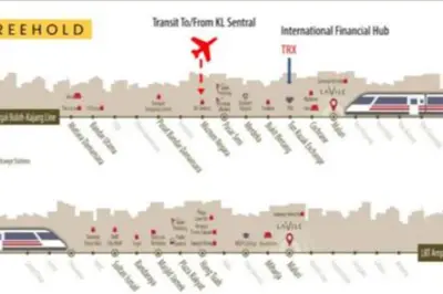 a map of a city with trains and cars at Lavile Premier Suite Cheras 5 - 6 pax 3R2B in Kuala Lumpur