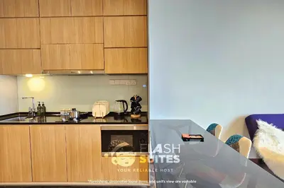 a kitchen with a sink and a counter top at Expressionz Premium Suites @ KLCC in Kuala Lumpur