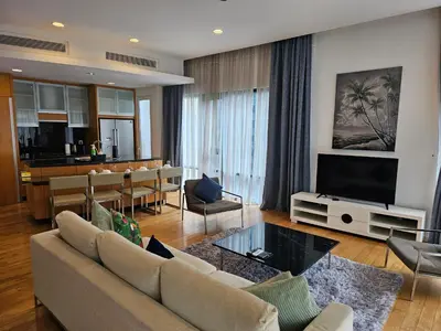 a living room with a couch and a dining room at Stylish Large 3guests 1br St Mary Residences in Kuala Lumpur