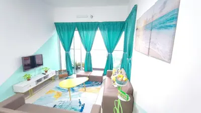 a living room with a couch and a table at 3A YOLO Budget Condo in Kuala Lumpur