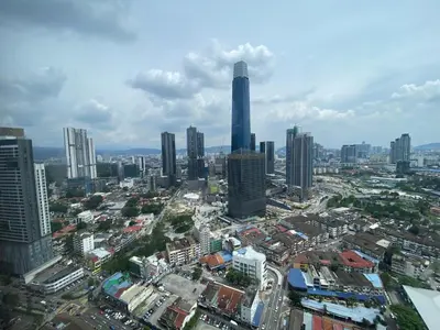 an overhead view of a city with tall buildings at The Axon Bukit Bintang Residence by De Space in Kuala Lumpur