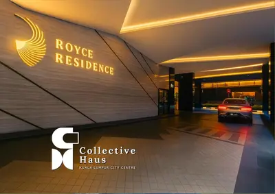 a car parked in front of a building at Royce Residence KLCC Kuala Lumpur by Collective Haus in Kuala Lumpur