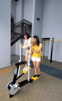three women standing on a treadmill in a gym at Trion KL in Kuala Lumpur