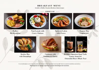 a collage of pictures of food on a website at Chambers Signature Suites, Kuala Lumpur in Kuala Lumpur