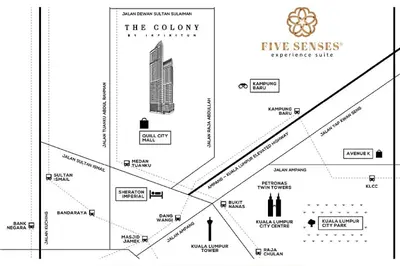 a map of the evolution of the sigma sigma synagogue at The Colony & The Luxe Signature Suites, KLCC in Kuala Lumpur