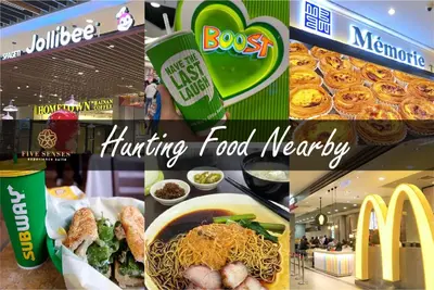 a collage of photos of food items in a store at UNA Signature Suites, Sunway KL in Kuala Lumpur
