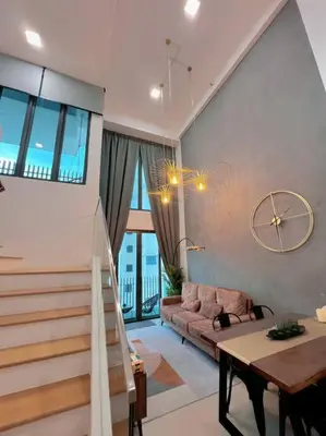 a living room with a couch and a table at 2BR, 7PX The Colony@Near Quill CityMall & Monorail in Kuala Lumpur