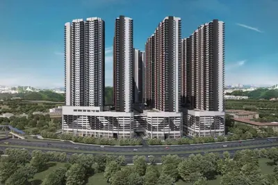 an aerial view of tall buildings in a city at RC Residences @ Sungai Besi Homestay by Birdy Stay in Kuala Lumpur