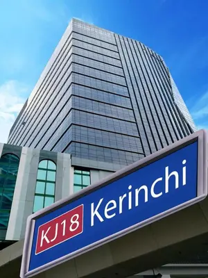 a kbs kennett sign in front of a building at Imperial Suites @Bangsar by Plush in Kuala Lumpur