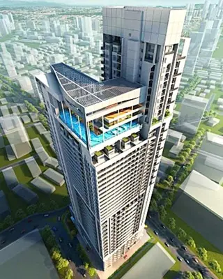 a rendering of a tall building in a city at The Luxe Suites KLCC by Cozy Stay in Kuala Lumpur