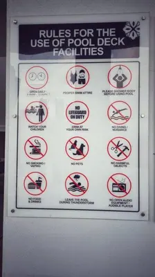a sign that says rules for the use of pool objects at King Studio Suite Legasi Kampung Bharu view KLCC in Kuala Lumpur
