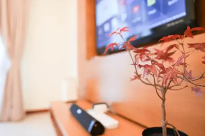 a plant sitting on a table next to a remote control at 7 PAX, 1BR, 3mins to KLCC (3A3A) in Kuala Lumpur