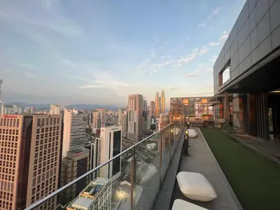a view of a city skyline from a building at Anggun KL Mal in Kuala Lumpur