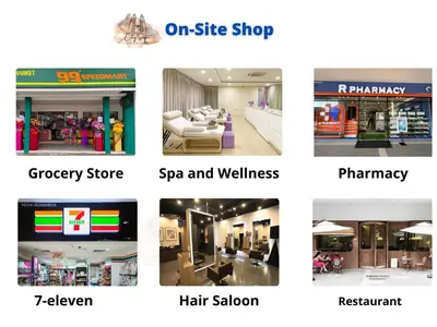a collage of pictures of different stores at Trion Kuala Lumpur Near Sunway Velocity KLCC TRX Bukit Bintang in Kuala Lumpur