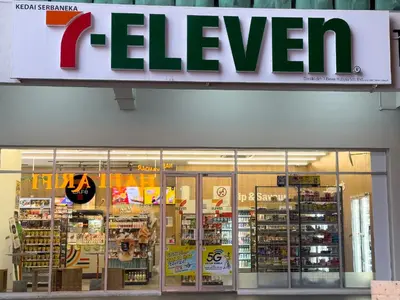 a store with a sign on the front of a store at Instaworthy 3B3B - 6 pax - F&B & Mart - Chan Sow Lin in Kuala Lumpur