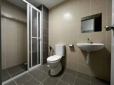a bathroom with a toilet and a sink at Razak City Centre KL SkyView 45th in Kuala Lumpur