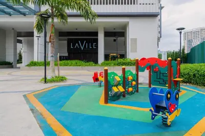 a playground in front of a building at Muji Home Lavile KL Sunway Velocity \u53cc\u5a01\u6c38\u4e50\u57ce\u4e2d\u6587\u623f\u4e1cPool in Kuala Lumpur