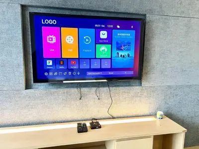 a flat screen tv hanging on a wall at 188 suites 2bedroom/4pax/13minute walk to klcc in Kuala Lumpur