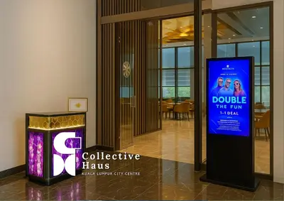 a sign for a event in a lobby at The Platinum 2 Kuala Lumpur By Collective Haus in Kuala Lumpur