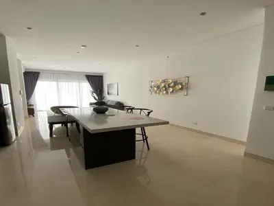 a white room with a table and chairs in it at Luxury Suite Lucentia BBCC Infinity Pool in Kuala Lumpur