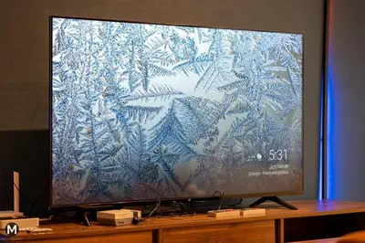a large flat screen television on a wooden stand at 10 Mins to KL City - Modern Suite 6 Pax M Vertica in Kuala Lumpur