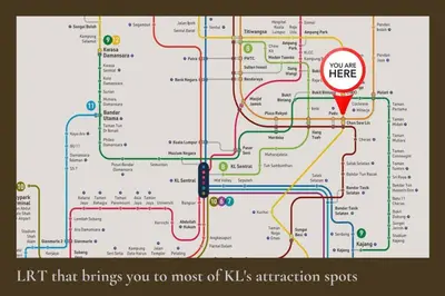 a map with a red circle that says hate here at Stunning Pool & the City - 1 mrt stop to TRX in Kuala Lumpur