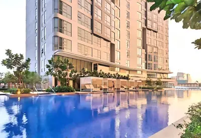 a rendering of a building with a swimming pool at Robertson Residences in Kuala Lumpur
