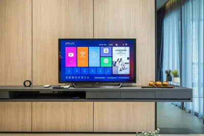 a flat screen tv sitting on top of a table at Arcoris Mont Kiara 12# Deluxe 2 Bedroom # Coner with Balcony #1-4Pax in Kuala Lumpur