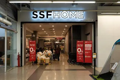 a store entrance to a shopping mall with a store sign at Scott Garden #23th KLCC view #MidValley Megamall in Kuala Lumpur