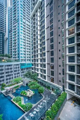 an aerial view of a city with tall buildings at 188 Suites KLCC by Premium Suites in Kuala Lumpur