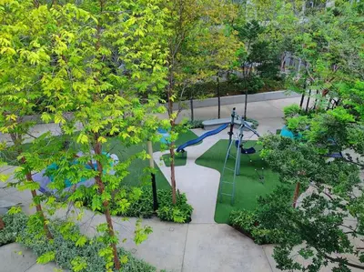 an overhead view of a playground in a park at The Robertson R9 Walk to Jalan Alor Street Bukit Bintang Pavilion 7 pax 2R1B in Kuala Lumpur