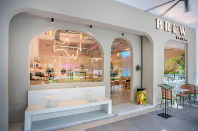 a store front of a store with a table and chairs at Trion Residence KL near TRX, MyTown, Ikea Cheras, Pudu in Kuala Lumpur
