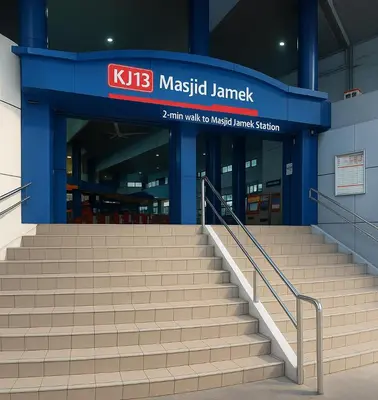 a set of stairs in front of a music library at Hotel 1915 Chinatown Kuala Lumpur in Kuala Lumpur