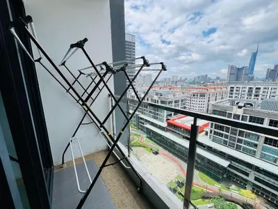 a view of a city from a balcony at Sunway Velocity V Residence by DeUrban in Kuala Lumpur