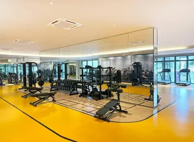 a gym with treadmills and cardio equipment in a building at MVA17#Family Suite 8pax 3 Rooms M Vertica Velocity Mall Cheras IKEA Mytown Short Walk to MRT & LRT Maluri in Kuala Lumpur
