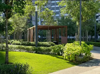 a park with a gazebo in the middle of the grass at MVA17#Family Suite 8pax 3 Rooms M Vertica Velocity Mall Cheras IKEA Mytown Short Walk to MRT & LRT Maluri in Kuala Lumpur