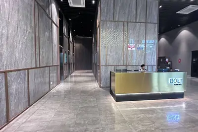 a lobby with a reception desk in a building at KLCC sky view 1BR luxury suites with Balcony Trion A5507 KL in Kuala Lumpur